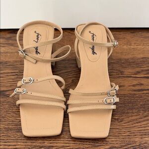 Free People Beige Strappy Heels